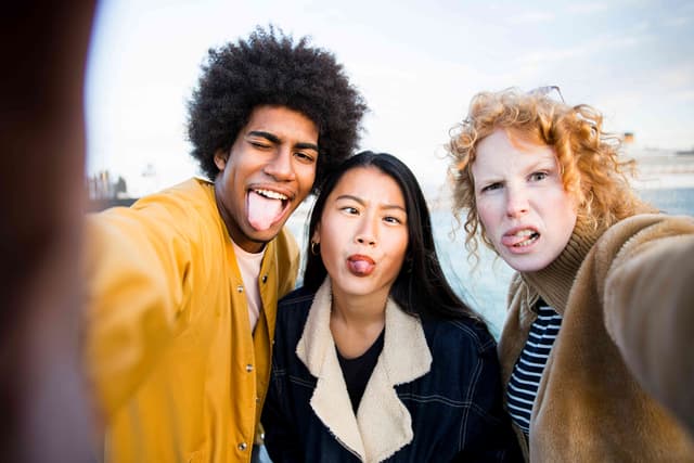 Friends taking selfie